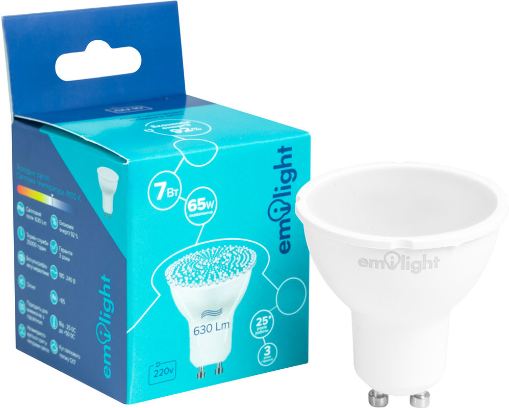 Лампа світлодіодна Emilight (6983850558072) 7Вт, GU10, 4100K